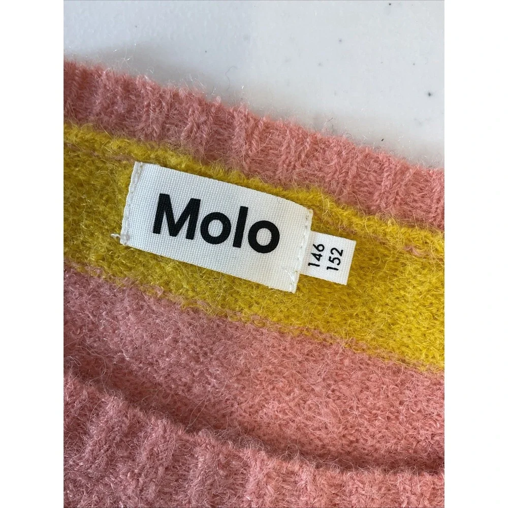 Lot of 2 Molo Tops Sz 11/12 Long Sleeve Jersey T Knit Sweater Art Striped Wool